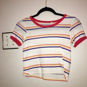 3/$15 rainbow stripped crop top